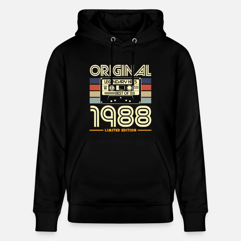 Cassette Retro 1988 Édition Limitée - Sweat à capuche bio CRUISER Stanley/Stella Unisexe - noir