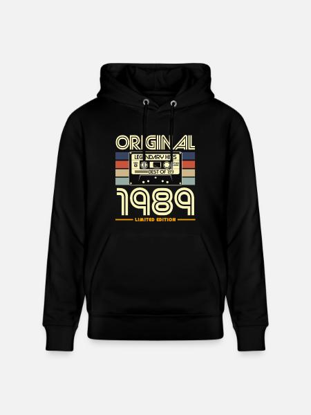 Original 1989 Retro Cassette - Stanley/Stella CRUISER Unisex Organic Hoodie - black