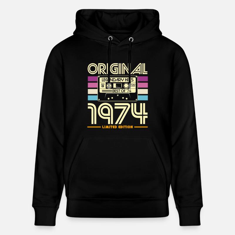 Original 1974 Cassette Retro Edition - Sweat à capuche bio CRUISER Stanley/Stella Unisexe - noir