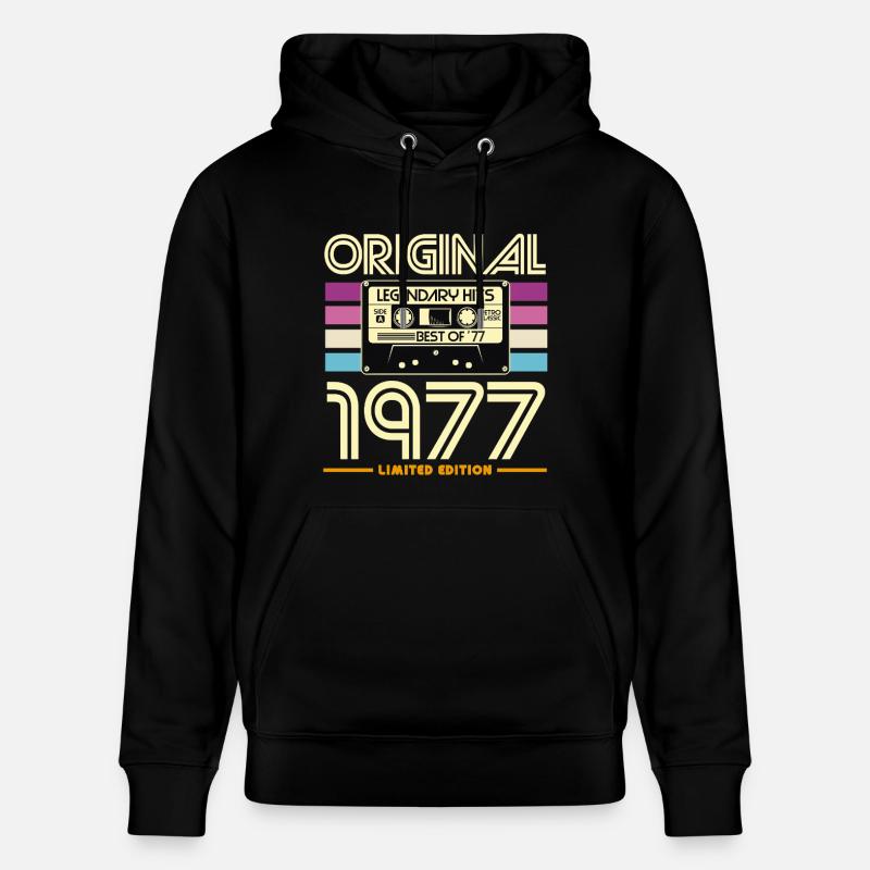 Originale Retro-Kassette von 1977 - Stanley/Stella Unisex Bio-Hoodie CRUISER - Schwarz