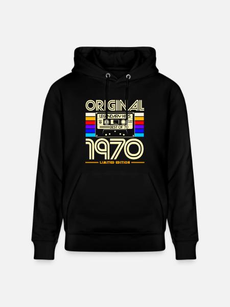 Original 1970's Cassette Retro Edition - Stanley/Stella CRUISER Unisex Organic Hoodie - black