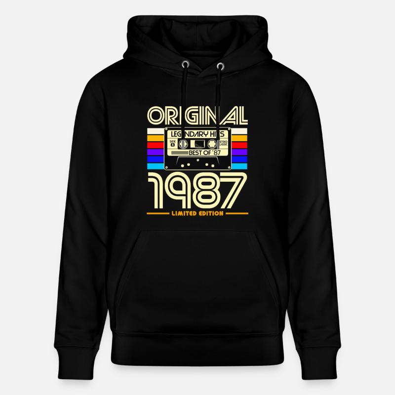 Cassette 1987 Édition Limitée - Sweat à capuche bio CRUISER Stanley/Stella Unisexe - noir