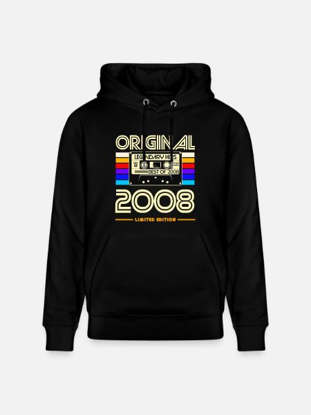 Original 2008 begrænset kassettekunst - Stanley/Stella CRUISER økologisk unisex-hoodie - sort