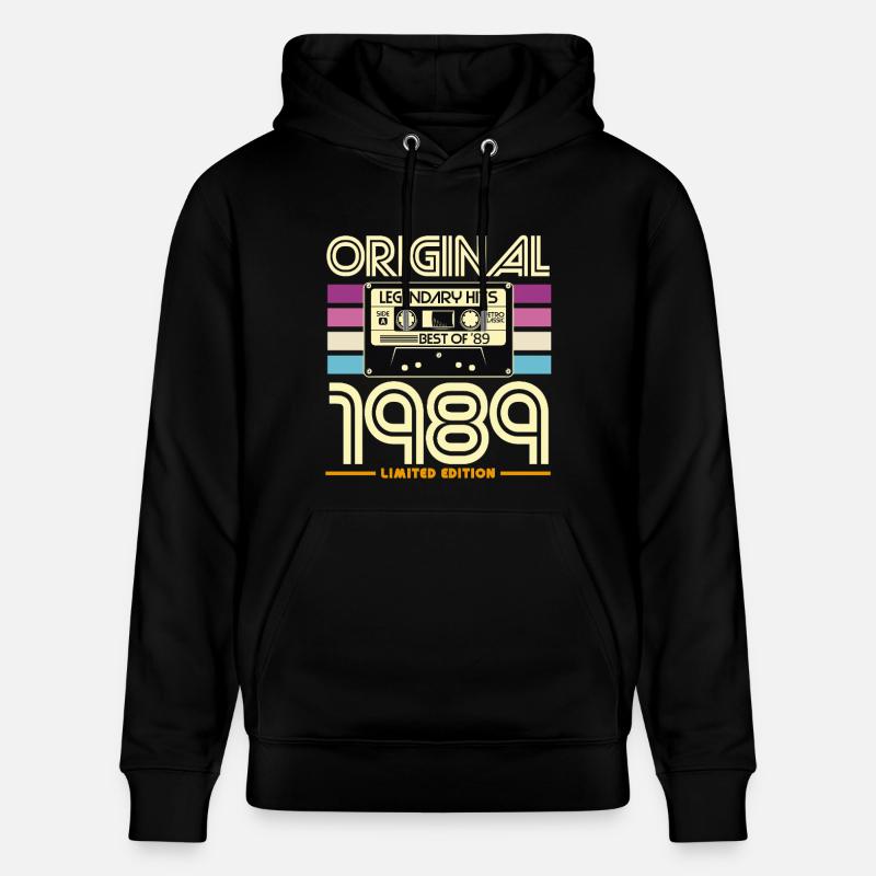 1989 Edition Limitée Cassette Retro - Sweat à capuche bio CRUISER Stanley/Stella Unisexe - noir