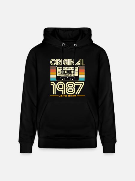 Original 1987 Hits Cassette Rétro - Sweat à capuche bio CRUISER Stanley/Stella Unisexe - noir