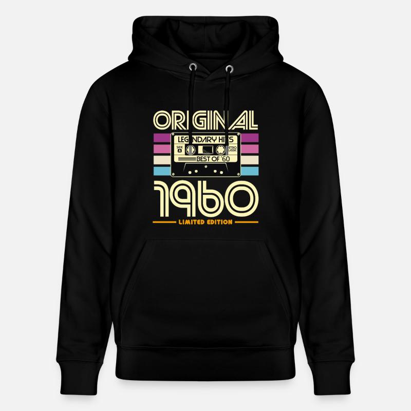 Original 1960 Cassette Retro - Sweat à capuche bio CRUISER Stanley/Stella Unisexe - noir