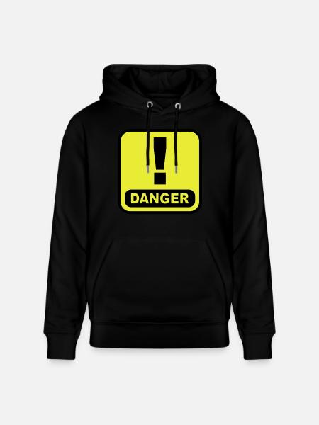 Danger Ausrugezeichen - Stanley/Stella Unisex Bio-Hoodie CRUISER  - Schwarz