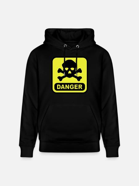 Danger skull - Stanley/Stella CRUISER Unisex Organic Hoodie - black