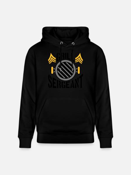 BBQ Grill Sergeant Barbecue Party - Stanley/Stella CRUISER Unisex Organic Hoodie - black