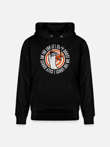 goose on the loose - Stanley/Stella CRUISER Unisex Organic Hoodie - black