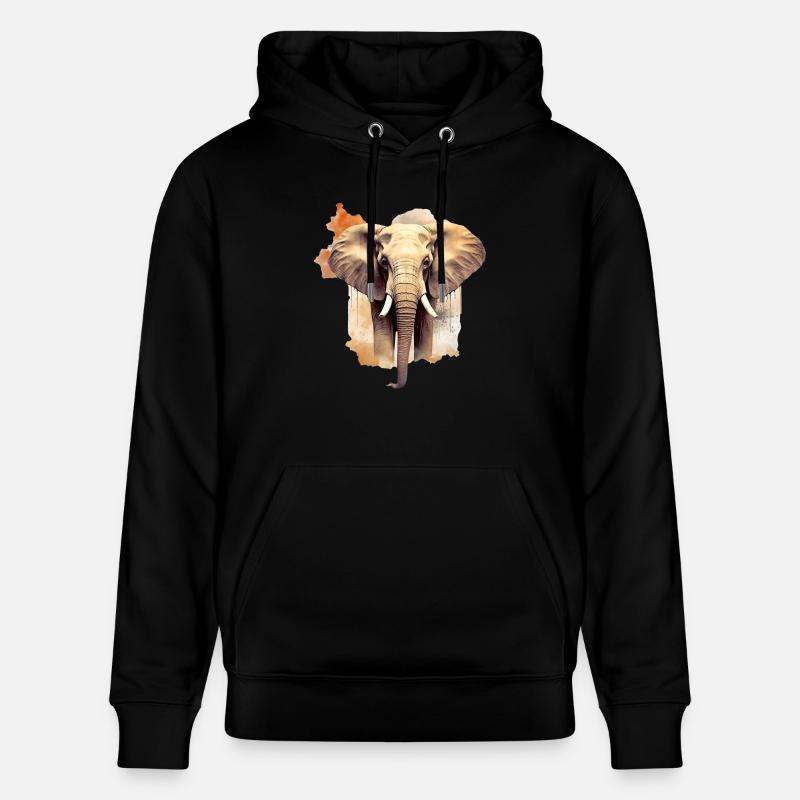 Éléphant - Sweat à capuche bio CRUISER Stanley/Stella Unisexe - noir
