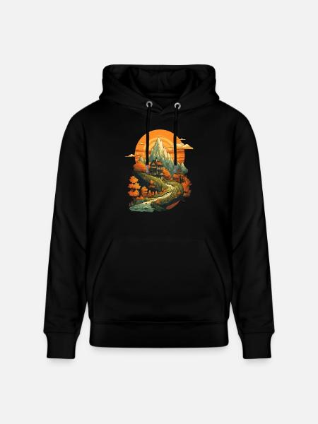 Herbstliche Landschaft - Stanley/Stella Unisex Bio-Hoodie CRUISER - Schwarz