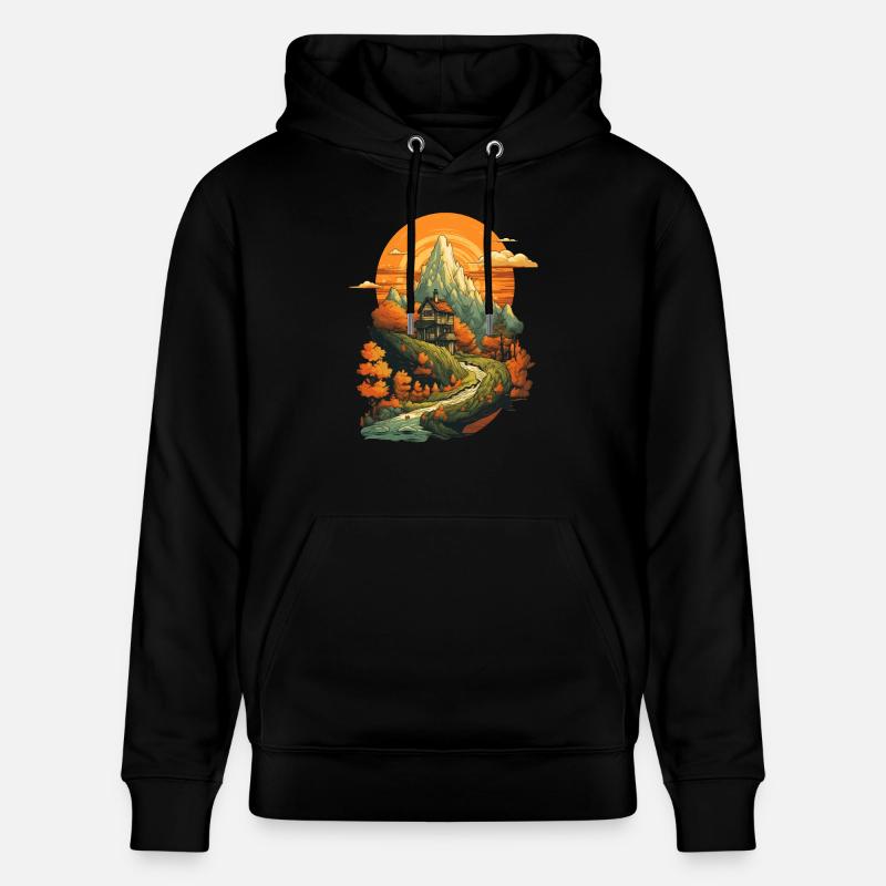 Paysage automnal - Sweat à capuche bio CRUISER Stanley/Stella Unisexe - noir