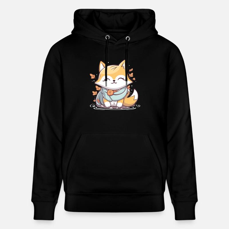 Renard - Style Kawaii - Sweat à capuche bio CRUISER Stanley/Stella Unisexe - noir
