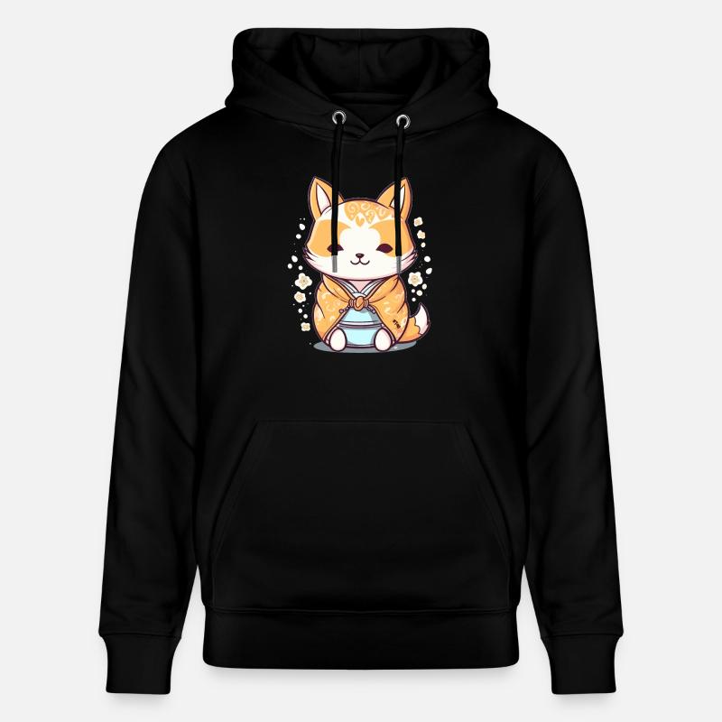 Renard - Style Kawaii - Sweat à capuche bio CRUISER Stanley/Stella Unisexe - noir