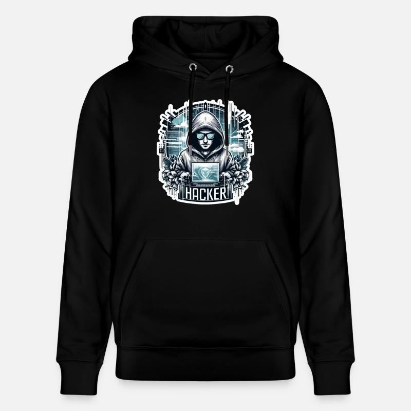 Hacker - Illustration - Sweat à capuche bio CRUISER Stanley/Stella Unisexe - noir