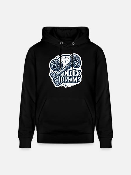 Unlock Dreams - Key Illustration - Stanley/Stella CRUISER Unisex Organic Hoodie - black