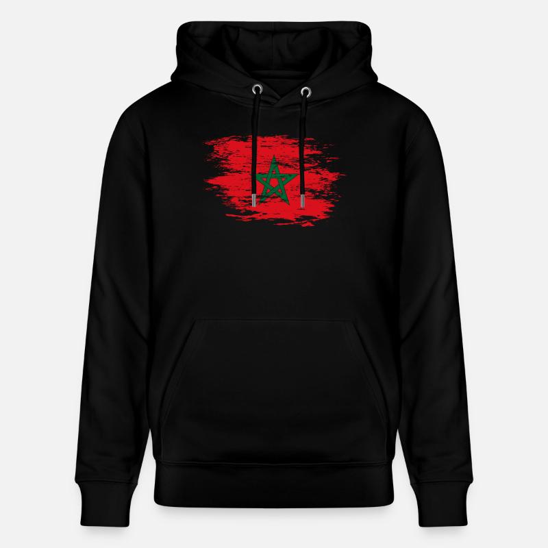 Drapeau du Maroc utilisé - Sweat à capuche bio CRUISER Stanley/Stella Unisexe - noir