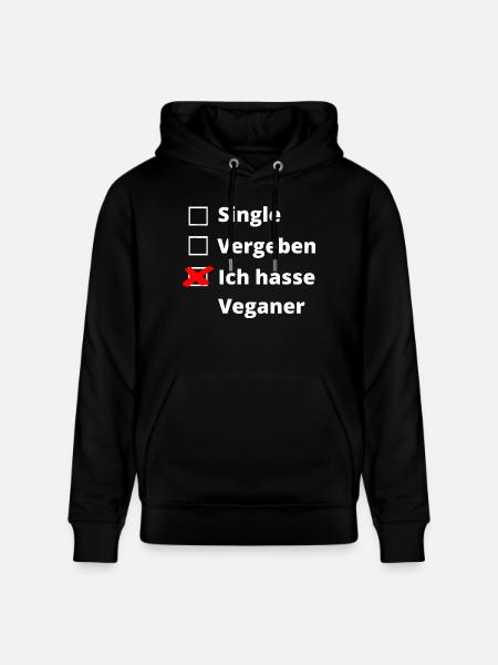 Ich hasse Veganer - Stanley/Stella Unisex Bio-Hoodie CRUISER - Schwarz