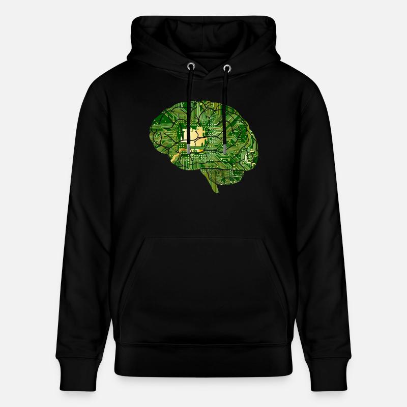 Brain - Computer Board - Artificial Intelligence - Stanley/Stella CRUISER Unisex Organic Hoodie - black