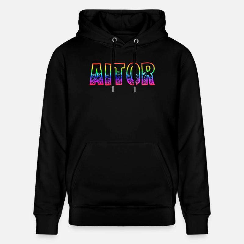 Aitor RS Arc-en-ciel - Sweat à capuche bio CRUISER Stanley/Stella Unisexe - noir