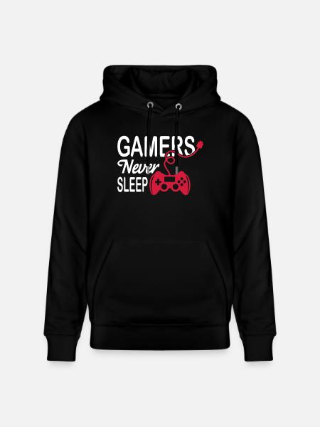 Gamers Never Sleep - Stanley/Stella Unisex Bio-Hoodie CRUISER  - Schwarz