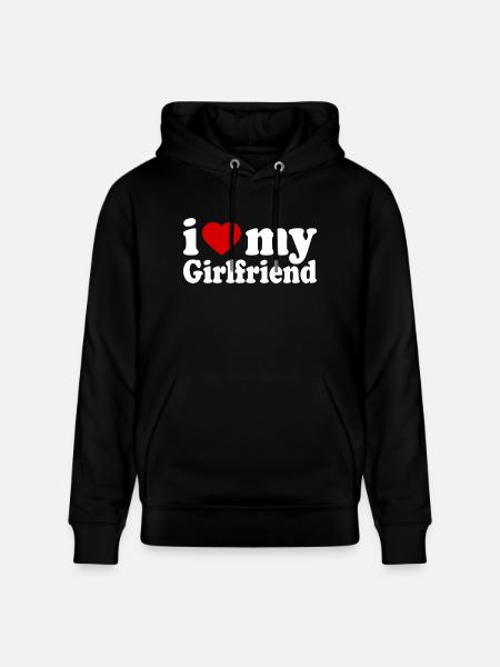 I love my girlfriend - Stanley/Stella CRUISER Unisex Organic Hoodie - black