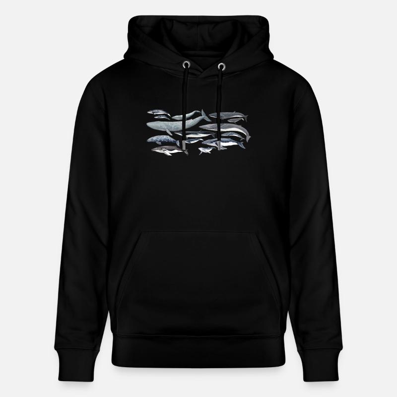 diversité baleines fond transparent - Sweat à capuche bio CRUISER Stanley/Stella Unisexe - noir