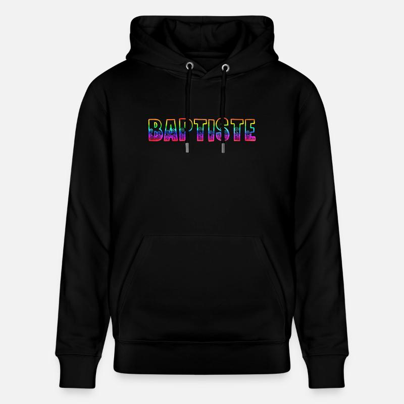 baptiste rs regenbogen - Stanley/Stella Unisex Bio-Hoodie CRUISER  - Schwarz