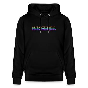 jose manuel rs regenbogen - Stanley/Stella Unisex Bio-Hoodie CRUISER  - Schwarz - Vorne - Alina (178cm) & Michal (187cm)