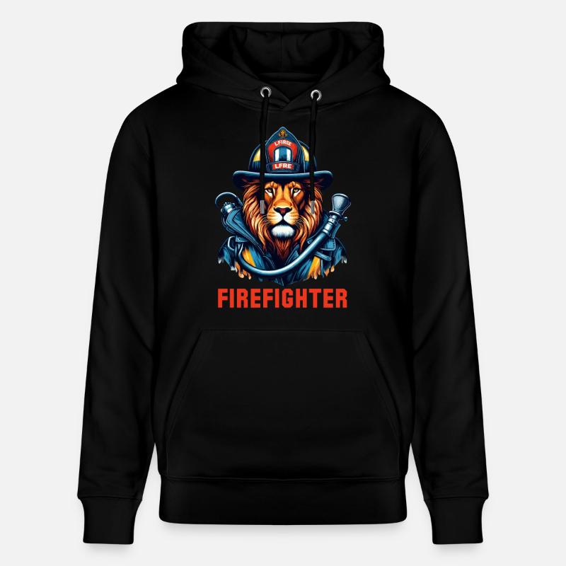 Cadeau Lion pompier - Sweat à capuche bio CRUISER Stanley/Stella Unisexe - noir