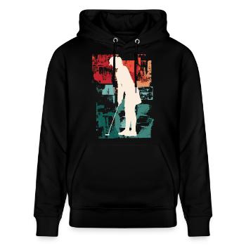 Golf Golfeur Joueur Sports Hobby Vintage - Sweat à capuche bio CRUISER Stanley/Stella Unisexe - noir - Devant - Alina (178cm) & Michal (187cm)