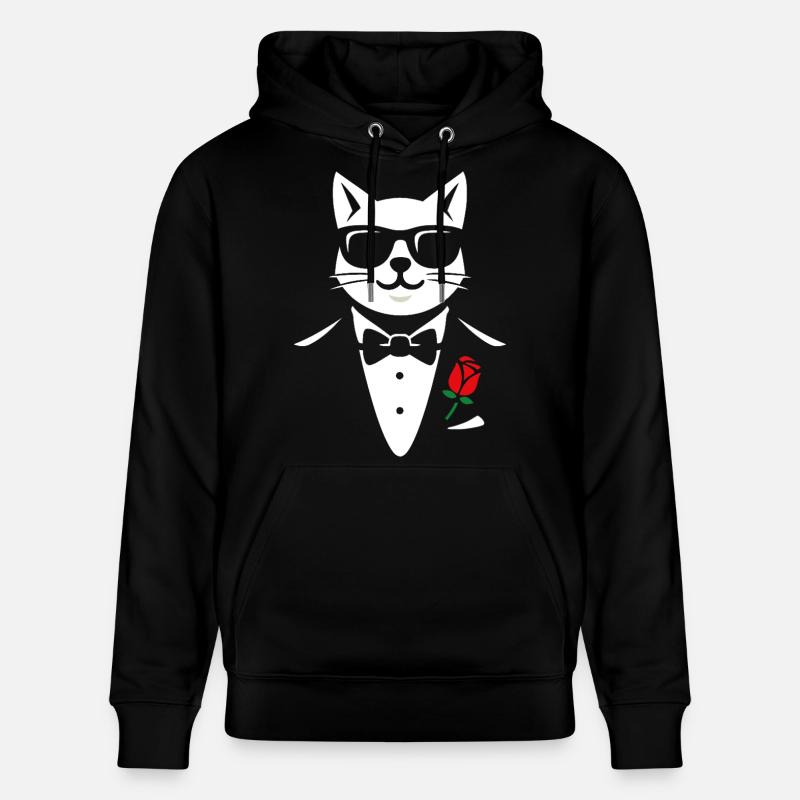 Le chat cool - Sweat à capuche bio CRUISER Stanley/Stella Unisexe - noir