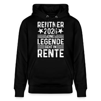 Rentner 2026 - Eine Legende geht in Rente  - Stanley/Stella Unisex Bio-Hoodie CRUISER  - Schwarz - Vorne - Alina (178cm) & Michal (187cm)