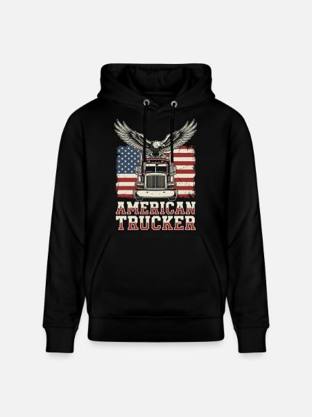 Camionneur Patriote Américain - Sweat à capuche bio CRUISER Stanley/Stella Unisexe - noir
