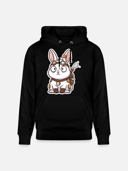 Steampunk Bunny Messenger Backpack Steam - Stanley/Stella CRUISER Unisex Organic Hoodie - black