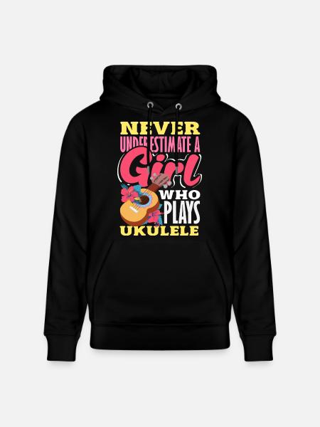 Funny Ukulele Designs and Sayings - Stanley/Stella CRUISER Unisex Organic Hoodie - black