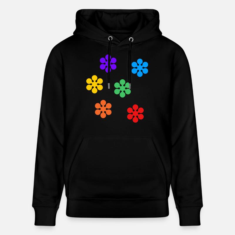 Fleurs arc-en-ciel subtile gay pride - Sweat à capuche bio CRUISER Stanley/Stella Unisexe - noir