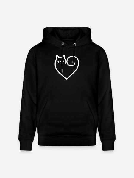 Herz-Form-Katze mit Liebe - Stanley/Stella Unisex Bio-Hoodie CRUISER  - Schwarz