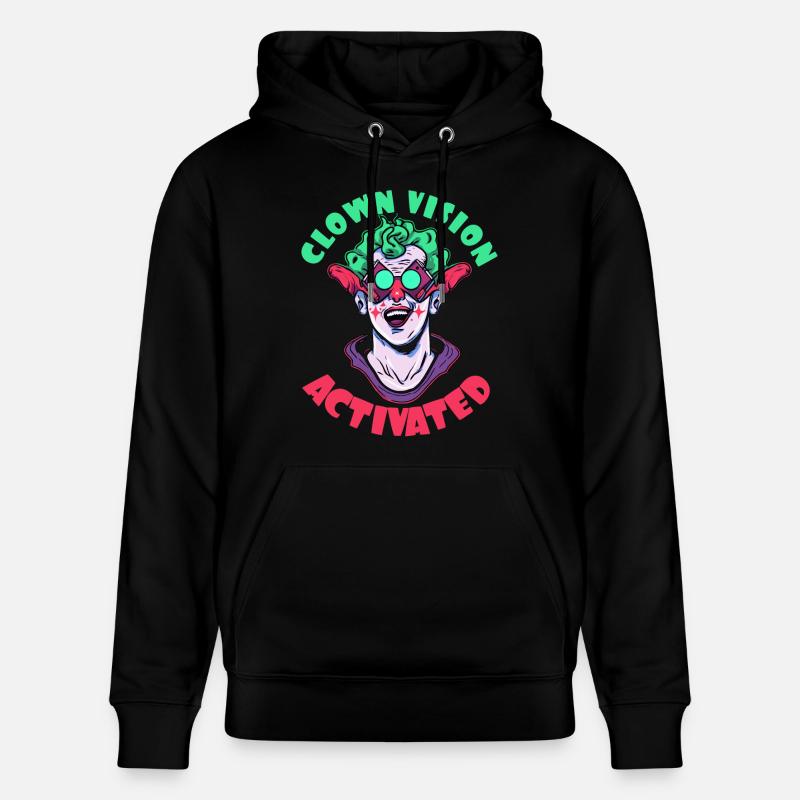 Vue Clown activée - Sweat à capuche bio CRUISER Stanley/Stella Unisexe - noir