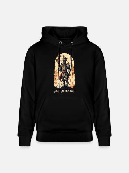 Be Brave – Medieval Knight - Stanley/Stella CRUISER Unisex Organic Hoodie - black