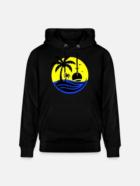 Insel Palmen Meer - Stanley/Stella Unisex Bio-Hoodie CRUISER  - Schwarz