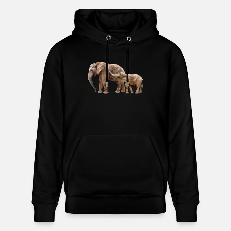 Éléphant - Sweat à capuche bio CRUISER Stanley/Stella Unisexe - noir