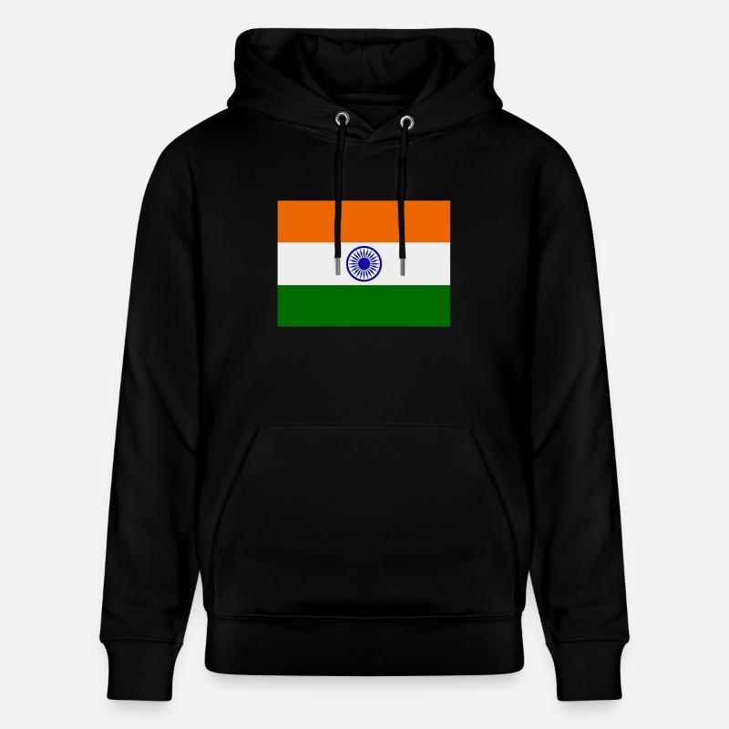 drapeau de l'inde - Sweat à capuche bio CRUISER Stanley/Stella Unisexe - noir