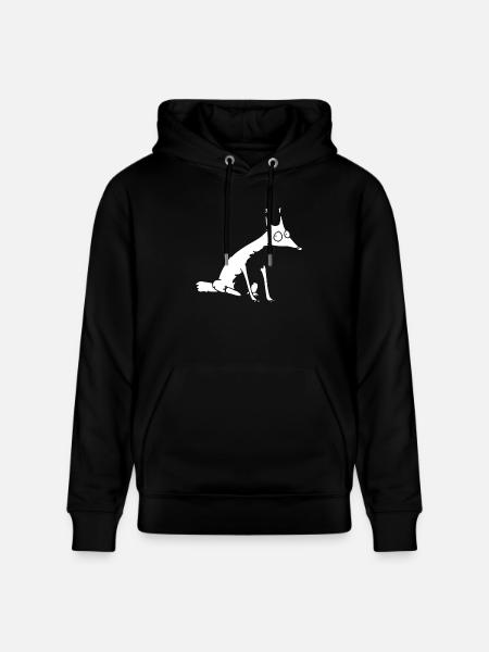White Fox no 1 - Stanley/Stella CRUISER Unisex Organic Hoodie - black