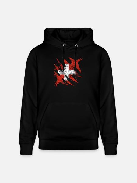 Gift Switzerland flag swiss flag - Stanley/Stella CRUISER Unisex Organic Hoodie - black
