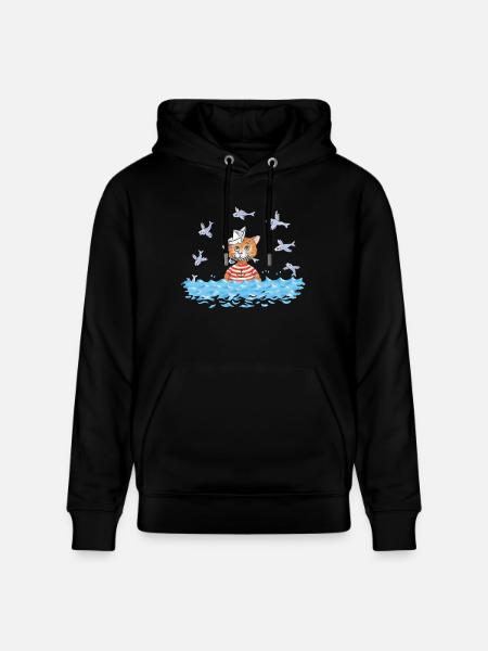 Fish cat - Stanley/Stella CRUISER Unisex Organic Hoodie - black