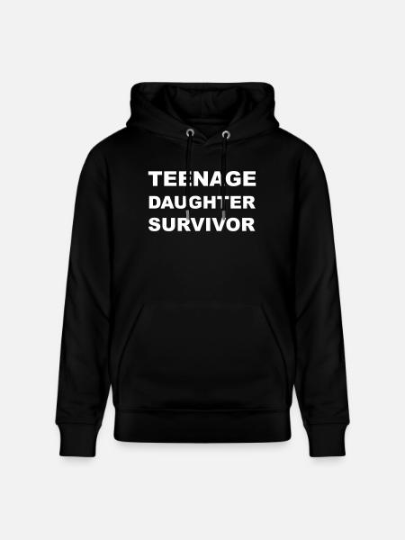 Teenage Daughter Survivor - Stanley/Stella CRUISER Unisex Organic Hoodie - black