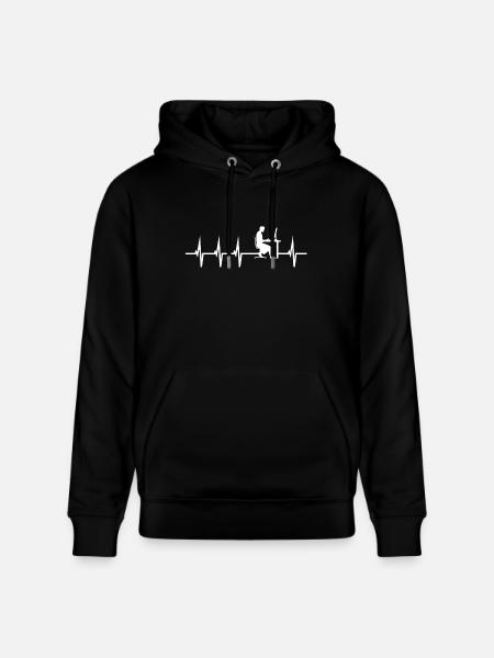 Herzschlag Herzlinie Herzfrequenz Programmierer - Stanley/Stella Unisex Bio-Hoodie CRUISER - Schwarz