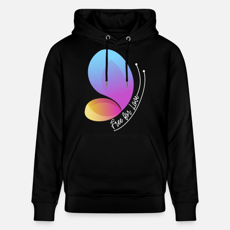 Frei durch Liebe Gradient Schmetterling - Stanley/Stella Unisex Bio-Hoodie CRUISER  - Schwarz
